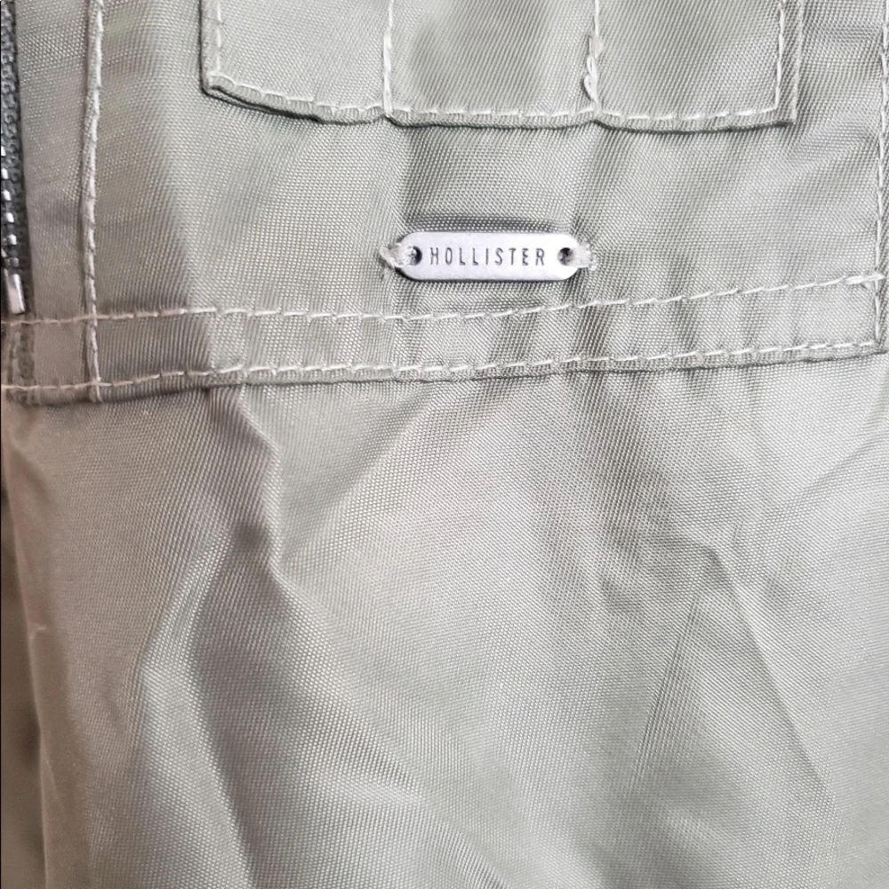 Hollister‎ Olive Green Bomber Jacket Orange Quilted Women’s sz M